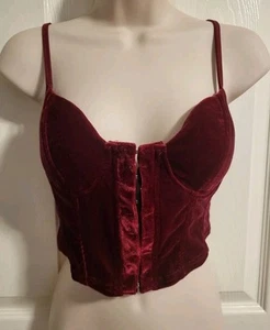 Boohoo Velvet Hook And Eye Corset Size 2 - Picture 1 of 4