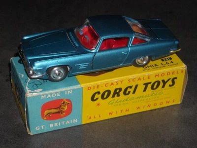 Valigia motore Corgi 241 Blue Ghia L.6.4 auto Chrysler scatola originale 1963 - Immagine 1 di 4