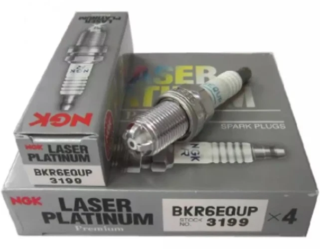 GENUINE NGK LASER PLATINUM SPARK PLUGS - SET OF 6 - BKR6EQUP / STOCK CODE 3199 - Image 1 of 1