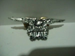ABATE Eagle Large Vintage Chrome Pewter Motorcycle Pin  2 1/4" x 1" - Picture 1 of 2