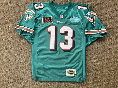 Dan Marino Wilson Jersey 343 & Shula 347 NFL Record Patch On It Miami Dolphins Cover