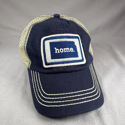 Home Hat Men OS Blue Strapback Cap Trucker Style Patch Mesh Back - Image 1 of 4
