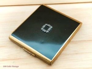 Stratton Black with Marcasite/Diamantes-Vintage Make Up/Powder Compact-0in - Picture 1 of 6