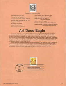 #0118 55c Art Deco Eagle #3471 Souvenir Page - Picture 1 of 1