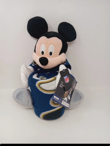 NWT 2014 NFL ST. LOUIS RAMS Mickey Mouse Throw Fleece Blanket & Plush COLLECTORS Cover