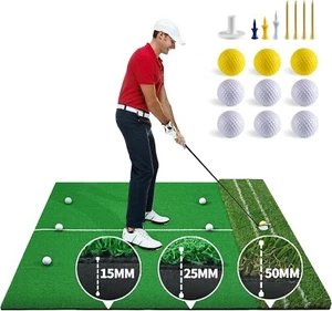 Golf Hitting Mat Set, New Upgrade Thickening 5x4ft,Practice Indoor &Outdoor Mat - Picture 1 of 7
