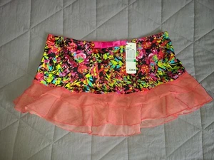 Cassandra Intimates Skirt Women's Size L Y2K Satin Mesh Dot Ruffle Mini Bow Punk - Picture 1 of 16