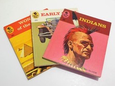 3 Quiz Me Junior Golden Guide LOT Indians Early Cars AND Wonders of the World