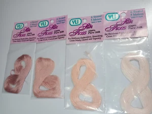 YLI Silk Floss Lot Of 4 Each 5 Meters Peach Colors (7, 8, 94, 13) - Picture 1 of 2