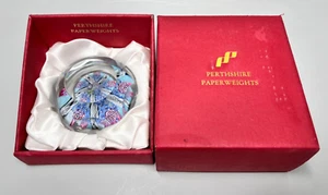 Vintage 1974 Perthshire Glas Briefbeschwerer Millefiori gedrehte Spitze Speiche neuwertig Box - Bild 1 von 13