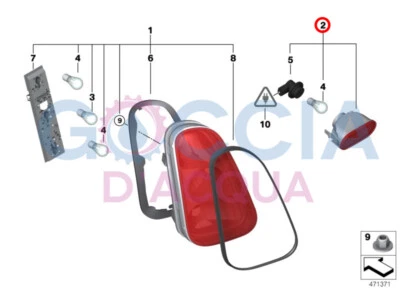 Genuine MINI R50 R52 R53 Rear Bumper Fog Light Lens With Socket -Red 63247166015 - Image 1 of 4