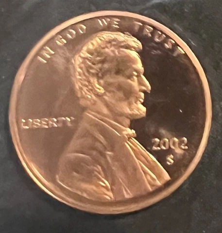 2002 S PROOF LINCOLN CENT IN SEALED A VINYL 2X2 AIR TITE HOLDER Cover