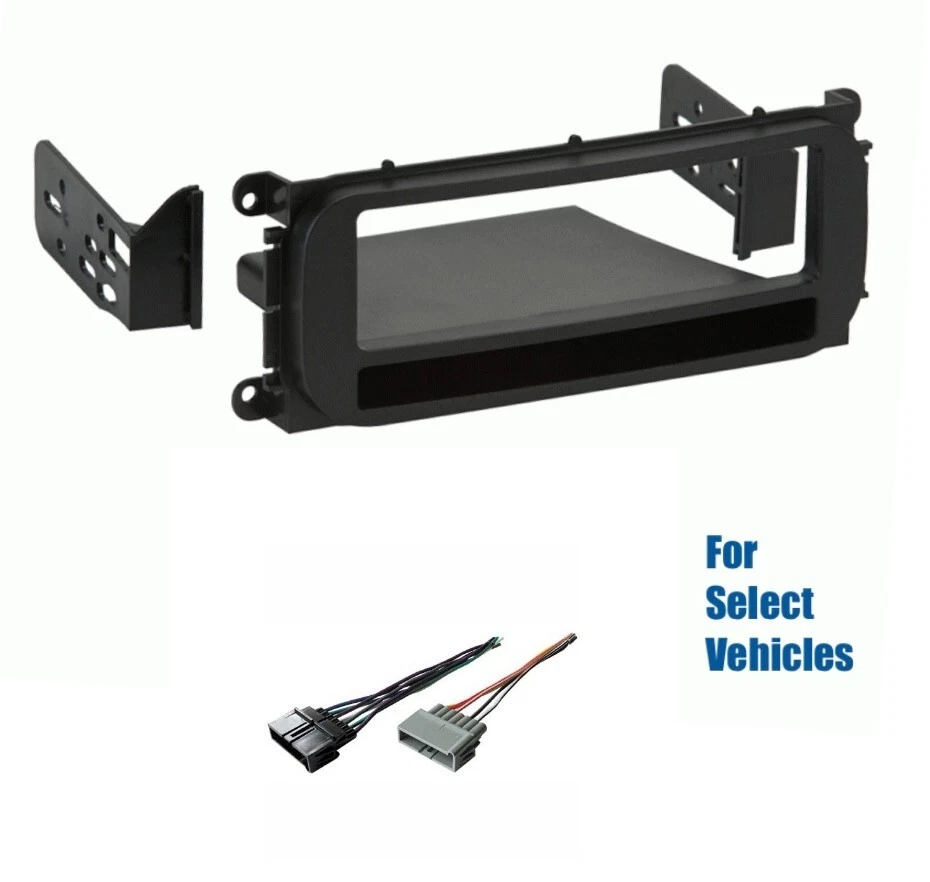 单 DIN 汽车立体声收音机安装仪表板套件电线适用于一些克莱斯勒道奇吉普 — 第 1/1 张图片