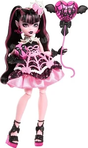 Draculaura spaventoso dolce compleanno bambola mostro alto rosa vestito festa palloncino regalo - Foto 1 di 8