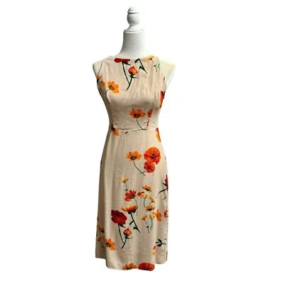 Vestido Wilfred Creneau Estampado Floral Sin Mangas Sin Mangas Midi Tirantes Aritzia Crema 6 Foto 1 de 4