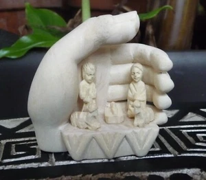 Belén de Navidad Palisandro Madera Belén Belén Hecho a Mano en Madagascar - Imagen 1 de 2