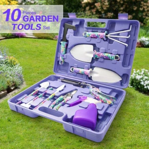 10PCS Gardening Tools Set Gifts Ergonomic Non Slip Handle Garden Hand Tool Set - Picture 1 of 16