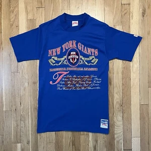 Vintage Nutmeg New York Giants T Shirt Mens Medium Blue - Picture 1 of 8