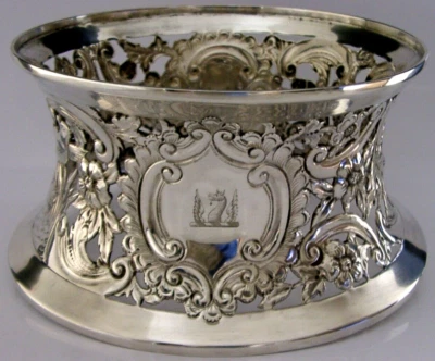 RARO ANILLO PLATO CRESTADO GRIFO PLATA ESTERLINA INGLÉS 352g 1908 ANTIGUO Foto 1 de 4