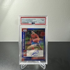 2022-23 Donruss Fifa Xavi Hernandez Signature Series Blue /49 PSA 9