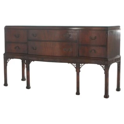 Antiguo aparador chino Chippendale caoba con ménsulas reticuladas C1930 Foto 1 de 4