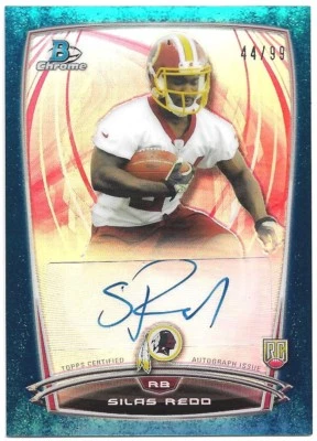 2014 Bowman Chrome Silas Redd Rookie RC Auto Autograph Blue Teal Refract #'d /99 - Image 1 of 2