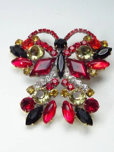 Alte Strass Brosche Schmetterling Butterfly Insekt Brooch Gablonz Böhmen Nr.345 - Bild 1 von 4