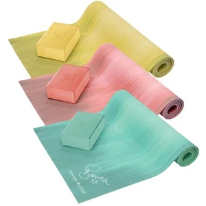 Yoga Starter Kit Mat Block Carry Strap Pilates Fitness Workout Meditation DAVINA - Picture 1 of 22