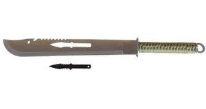 Japanese Machete 48cm Steel Blade Cutout Mini Knife Paracord Handle Nylon Sheath - Picture 1 of 22