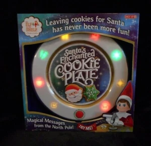 EL ELFO EN EL ESTANTE PLATO DE GALLETAS ILUMINADO ENCANTADO DE SANTA CON SONIDO NUEVO - Imagen 1 de 3