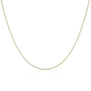 14k Solid Yellow Gold Cable Chain Necklace Party Wear Jewelry Gift For Mother - Picture 1 of 5
