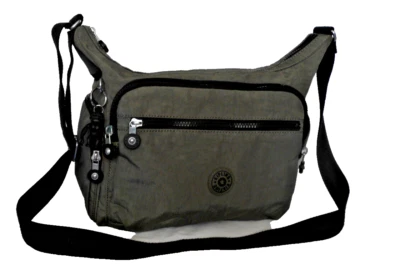 Kipling, große Schultertasche + Affe, dunkel Oliv/Schwarz, Hardware Silber, TOP! - Bild 1 von 4