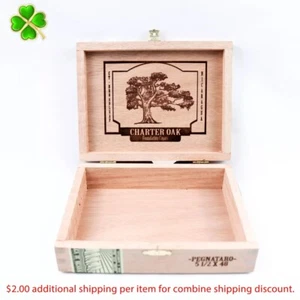 Caja de cigarros de madera vacía Charter Oak Pegnataro 7" x 5,25" x 1,75" - Imagen 1 de 12