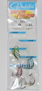 gamakatsu walleye steelhead assortment colored hooks size 6 value pack 02507 - Picture 1 of 4