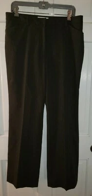 DONCASTER charcoal Heather Gray Poly Cotton Wide Leg high waist Dress Pants L - Image 1 of 4