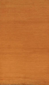 Elegant Handcrafted Gabbeh Solid Orange Wool Runner Rug - Limited Edition" 3x7 - Picture 1 of 18