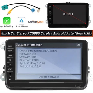 8" Android Auto Carplay RCD330 RCD880 PRO Autoradio Für PQ VW Golf CC Tiguan DE - Bild 1 von 14