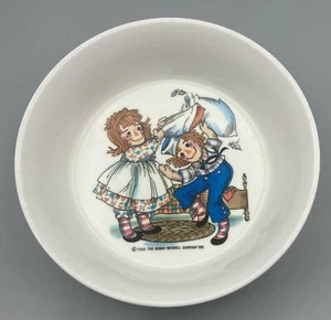 Ciotola cereali vintage 1969 Raggedy Ann & Andy Pillow Fight Oneida Deluxe per bambini - Foto 1 di 4