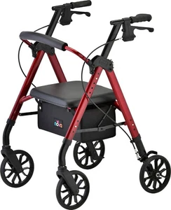 NOVA STAR 8 Rollator Walker w/Perfect Fit System Lightweight Folding-OPENBOX RED - Picture 1 of 7