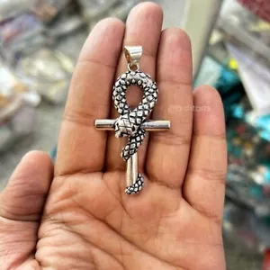 Egyptian Snake Ankh Cross Pendant Necklace - Picture 1 of 3