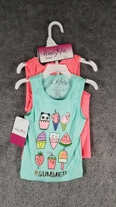 Free Style Revolution Girls Sz 5 Colorful Tank Tops 2 Pack Multicolor NWT Summer - Picture 1 of 9