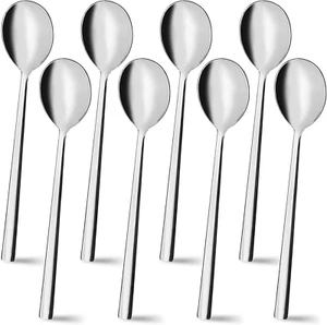 Korean Spoons with Long Handles, 8.5 Inch Stainless Steel Soup Spoons for Home K - Picture 1 of 12