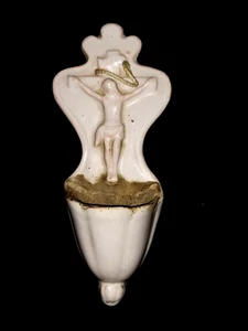 LOT N° 203 Ancien benitier biscuit  ou Porcelaine XIX ème  - TBE N°19 - Imagen 1 de 6
