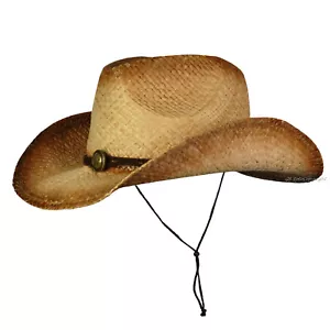 Westernhut Stroh Cowboy Strohhut Westernstyle Country Gr. 56/58 One-Size *051 - Bild 1 von 3