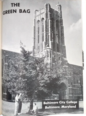 Vtg 1956 Green Bag Yearbook of Baltimore City College, David S. Cordish, Photos - Image 1 of 4