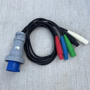 100 Amp Pin And Sleeve Cam Lock Feeder Cable Adapter AH5100P9W 5 Ft MMFFF New - Picture 1 of 15