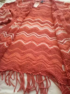 Strickjacke mit offener Vorderseite gehäkelt - Bild 1 von 4