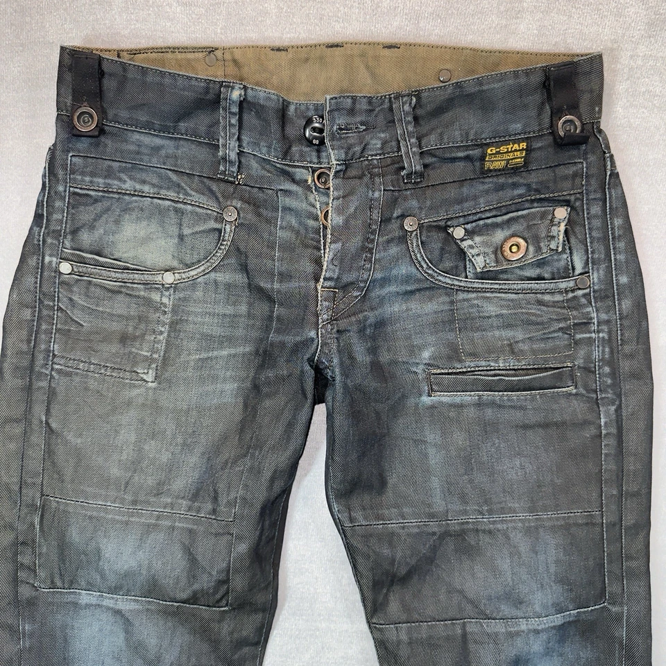 G-Star Raw Jeans Men 33x30 Dark Wash Army Radar Straight Pockets Cargo Military - Image 1 of 4
