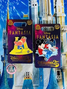 2025 Disney Parks Fantasia 85th Anniversary Sorcerer Mickey & Hippo Pin Set LE - Picture 1 of 1