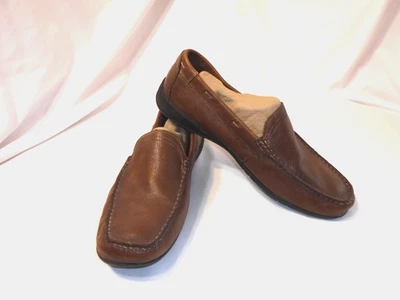 Mocasines de conducción sin cordones de cuero marrón CHAPS zapatos cómodos para hombre talla 9,5 Foto 1 de 4